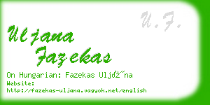 uljana fazekas business card